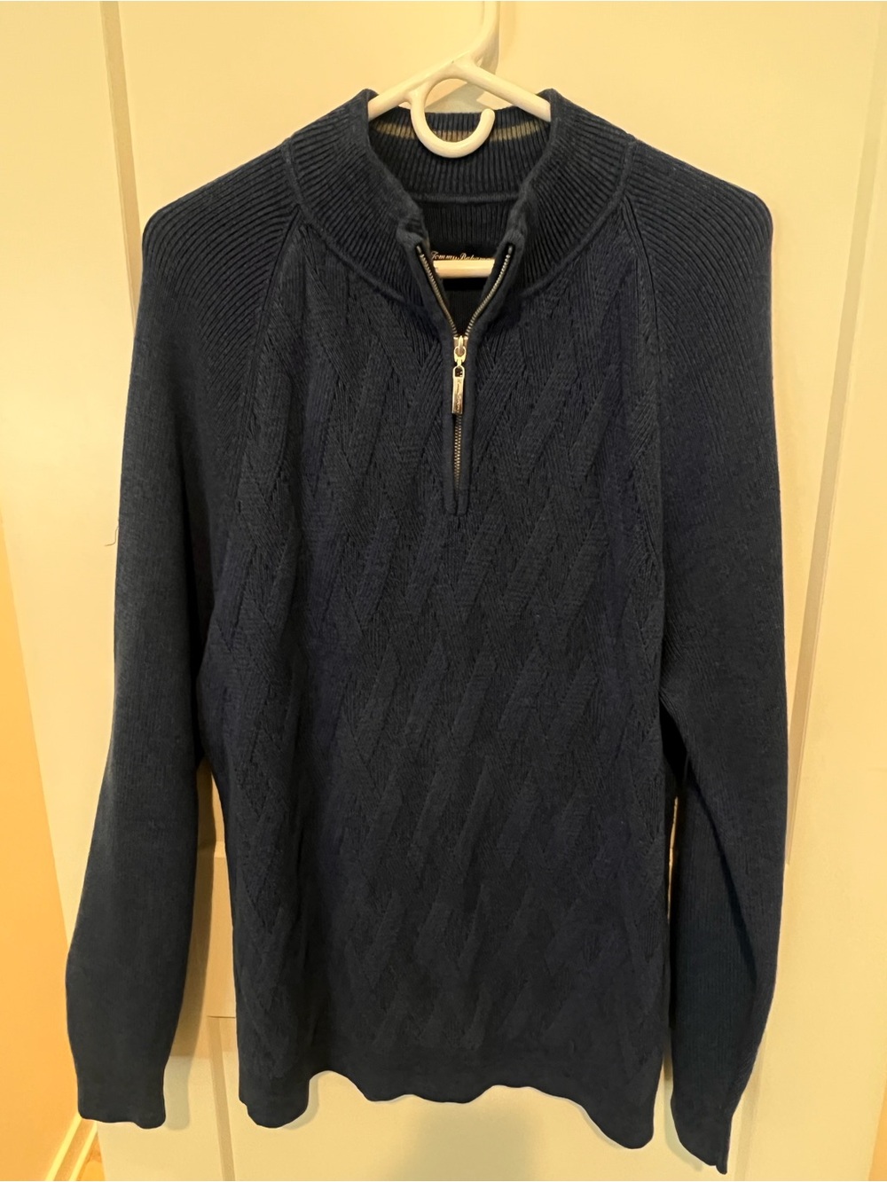 Tommy Bahama Navy Half-Zip Cable Knit Sweater